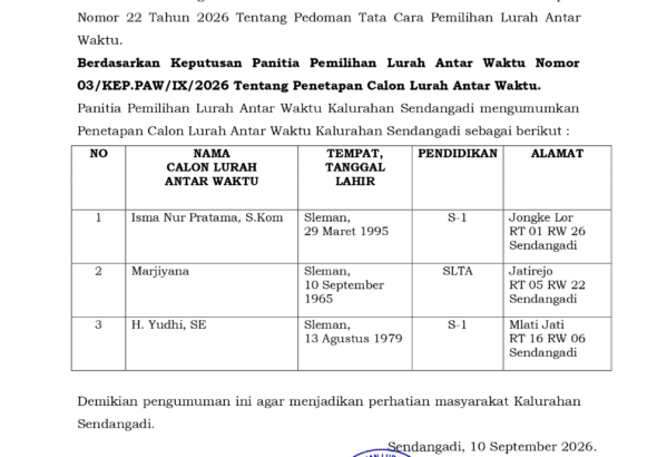 Pengumuman (1) sendangadi